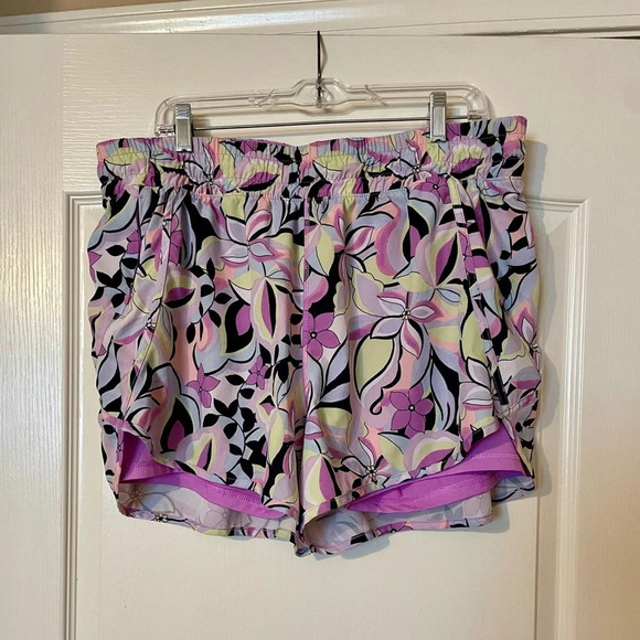 Avia Pants - Avia Multicolor Athletic Running Short Size XXL Built In Dry Fit Liner Floral